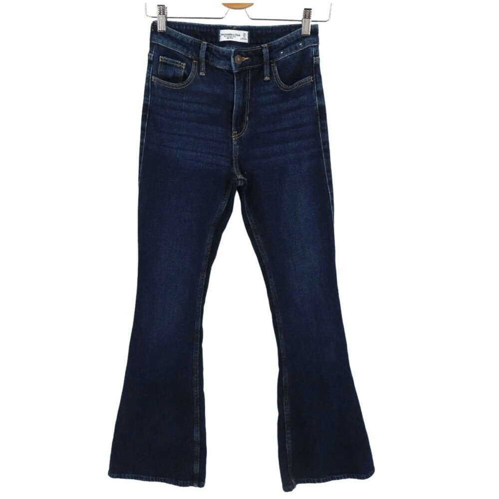 Abercrombie & Fitch Womens 0/25 Vintage Flare High Rise Blue Denim Jeans Cotton